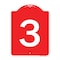 Signmission Designer Series Sign-Sign W/ Number 3, Red & White Aluminum Sign, 18" x 24", RW-1824-22896 A-DES-RW-1824-22896 - alternate 1
